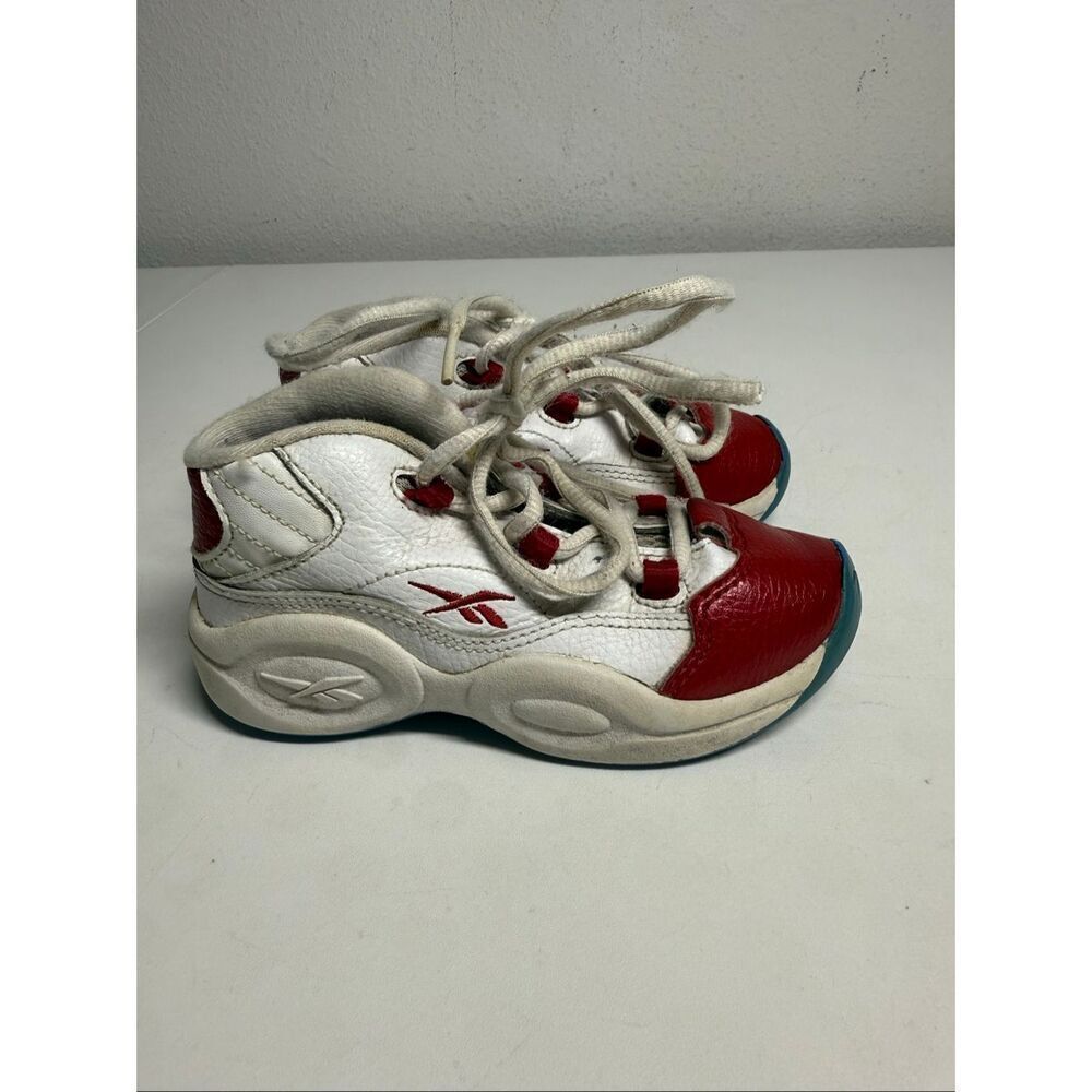 REEBOK QUESTION MID INFANT/TODDLER RED WHITE Size 9
